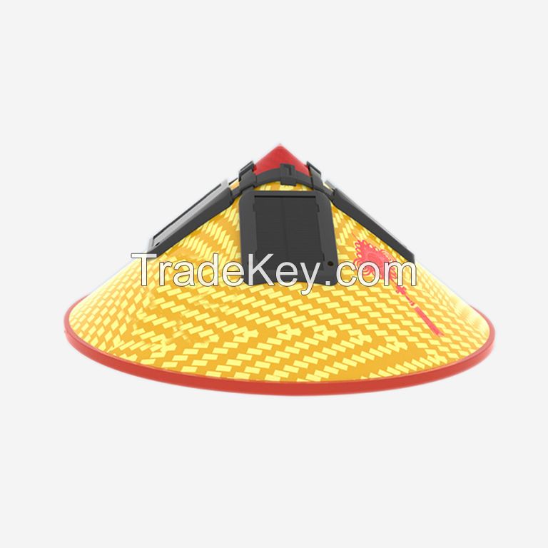 Classic Conical Sun Hat with Solar Fan