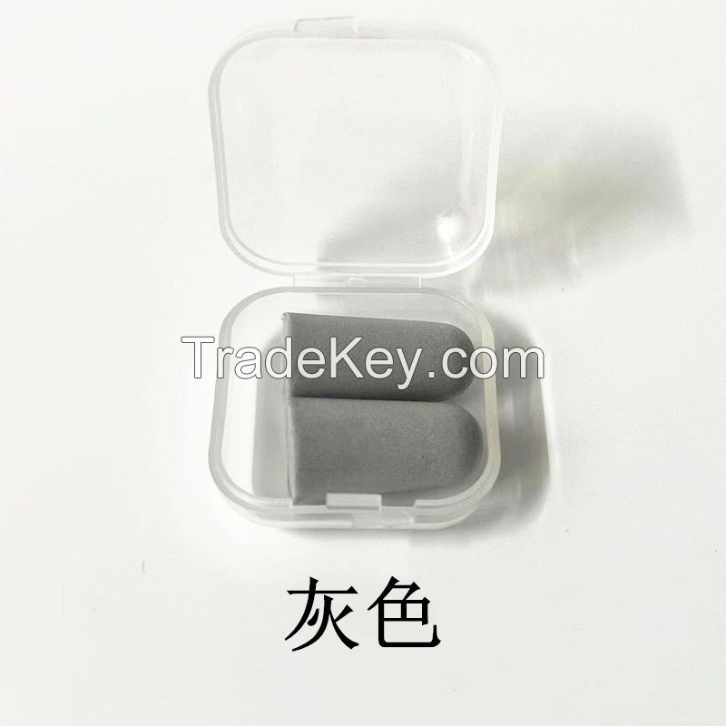 Sponge earplugs in a box, noise reduction and sound insulation. 