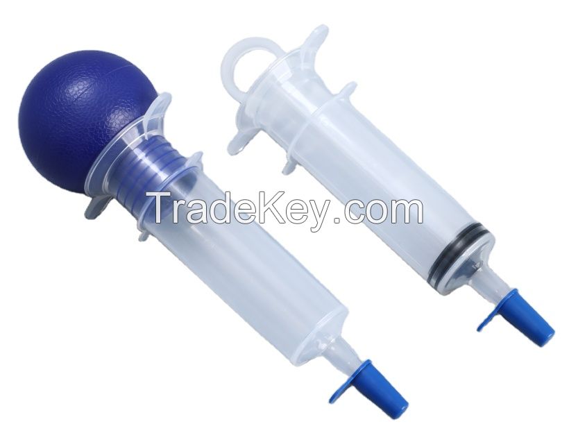 Reusabile 80ml/60ml Bulb Syringe with PVC Catheter Tip for Feeding Medical Device Made in China EOS Disinfecting Type