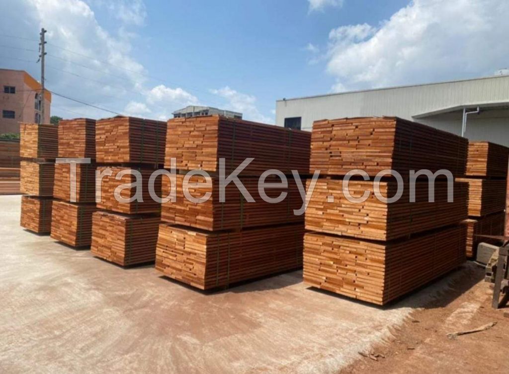 Tropical hardwood logs