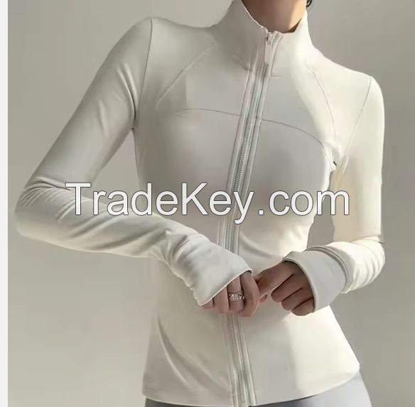 Slim-fit Joker Wool Sports Jacket Stand-neck Long Sleeve Yoga ClothingWool Sports Jacket Stand-neck Long Sleeve Yoga Clothing