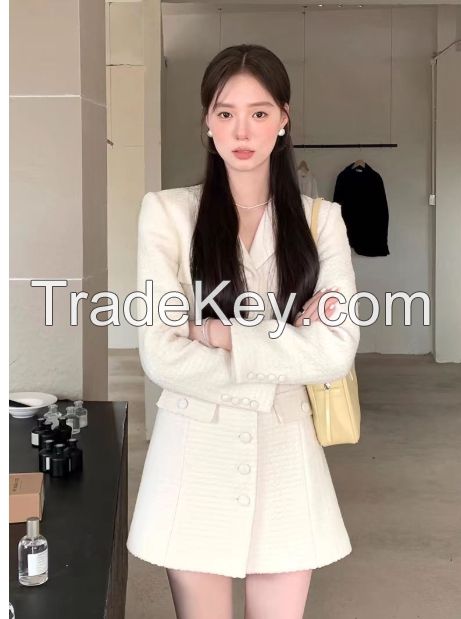 French rich girl little fragrance wind dress women autumn and winter high-end feeling dressing high-end exquisite suit skirt