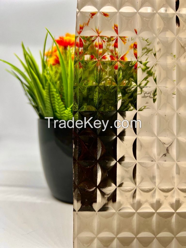 patterned glass and marble and granite 
