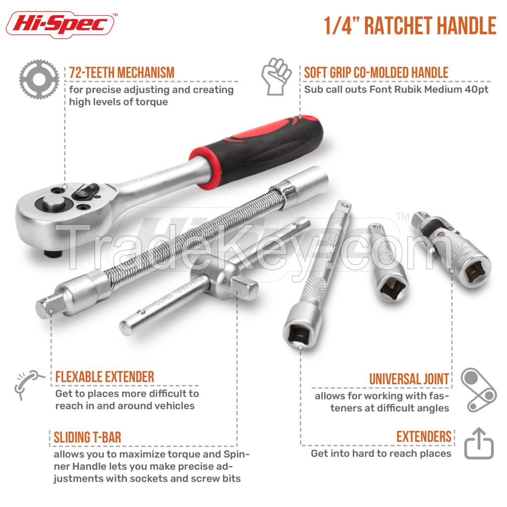 46pcs 1/4-Inch Drive Small Mini Ratchet Socket Wrench Set Multifunction Auto Repair Hand Tool Kit Socket Set OEM ODM