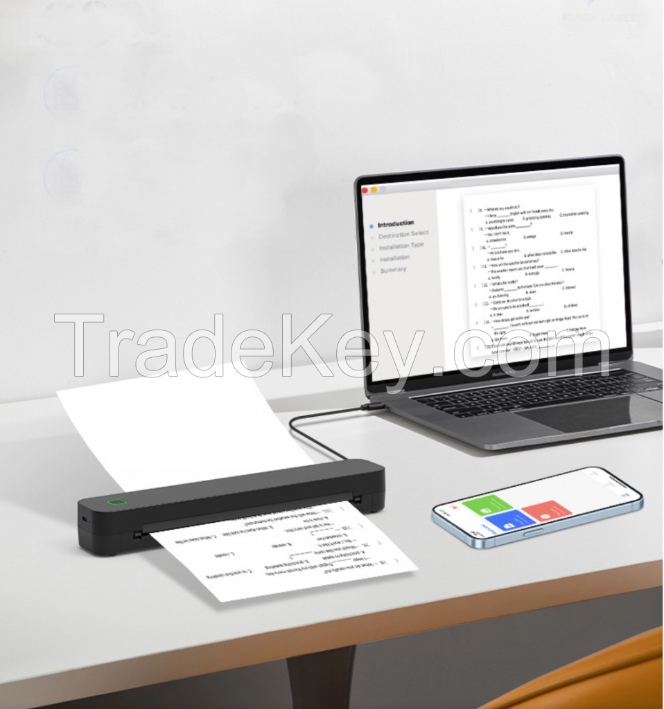 Portable built-in battery wireless thermal printer