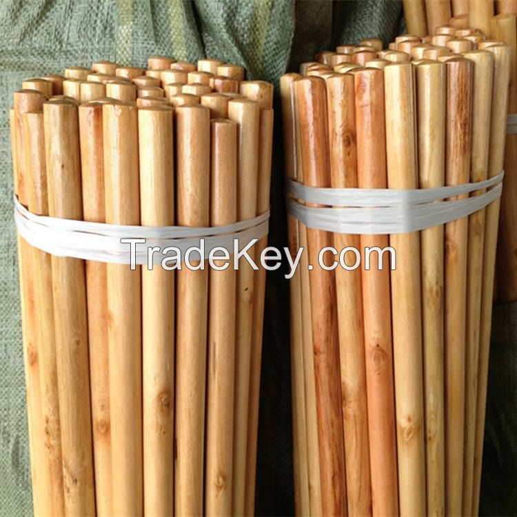 Factory wholesale wooden broom handles durable natural wooden broom stick