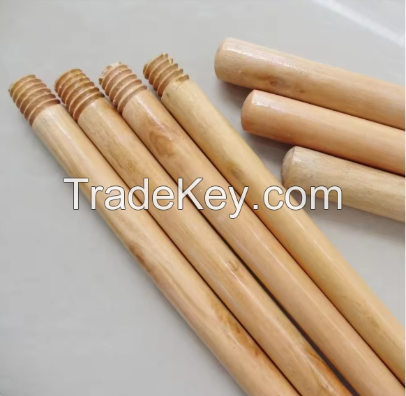 Factory wholesale wooden broom handles durable natural wooden broom stick