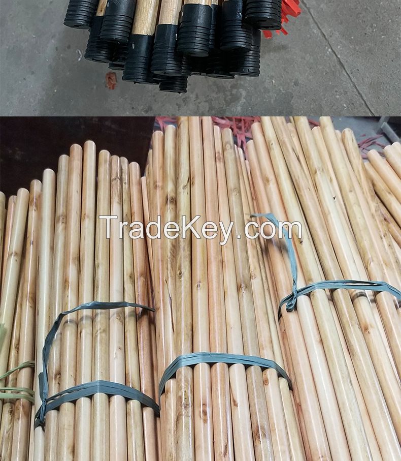 Factory wholesale wooden broom handles durable natural wooden broom stick