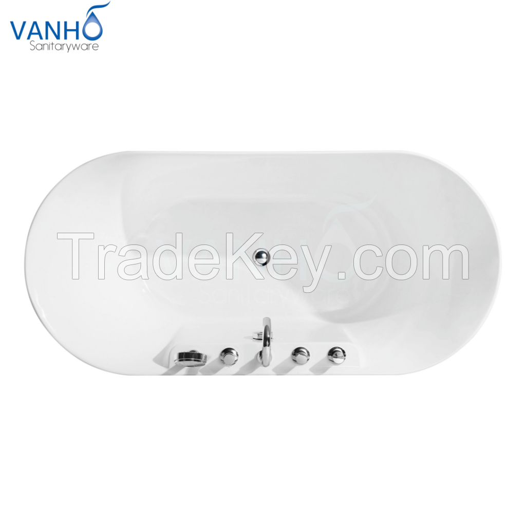 Ultra Thin Edge, Stylish and Minimalist Modern Freestanding Acrylic Bathtub