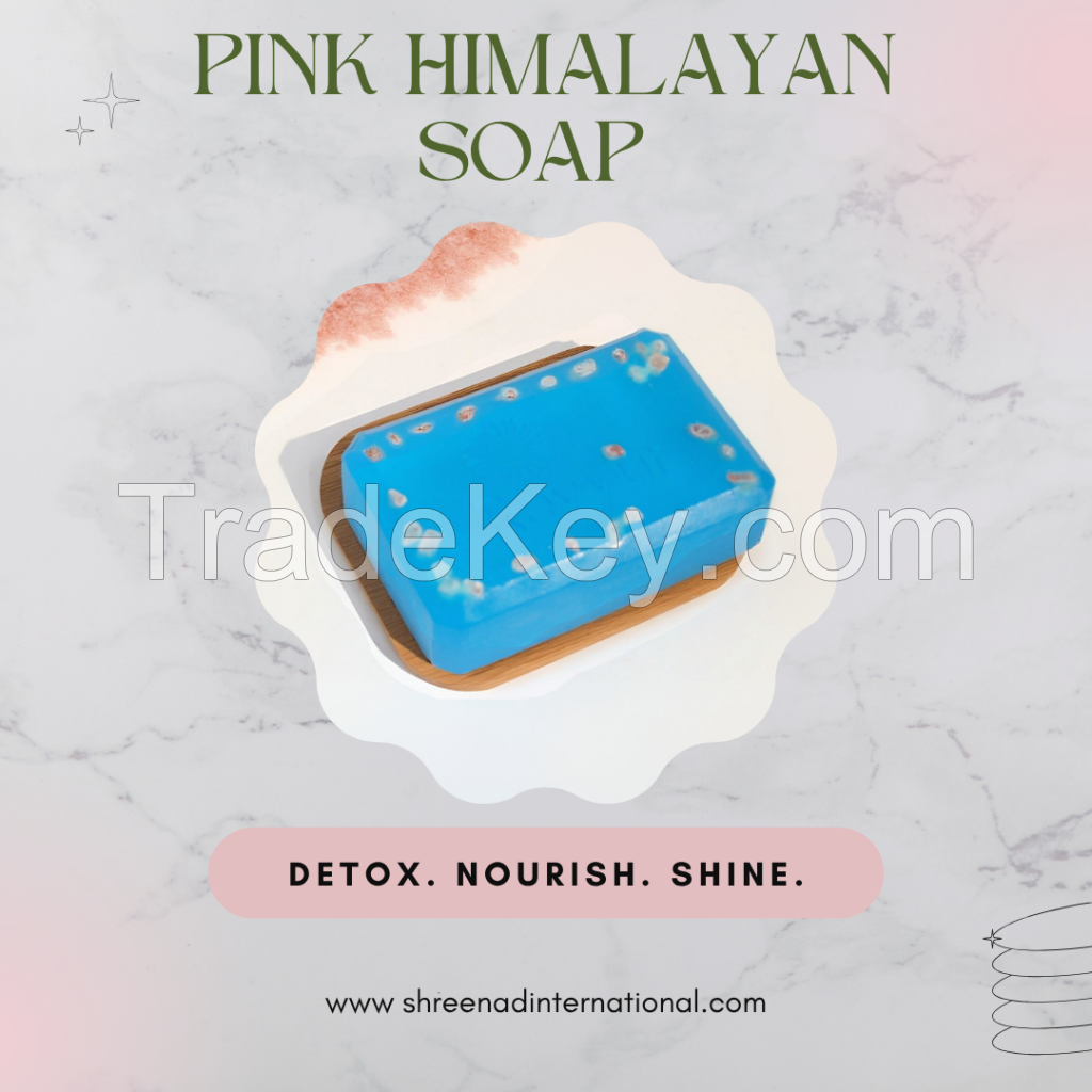 Private Label Pink Himalayan Salt Soap Mineral Rich Exfoliating Detox for Oily Acne Prone Skin Luxury Spa Skincare