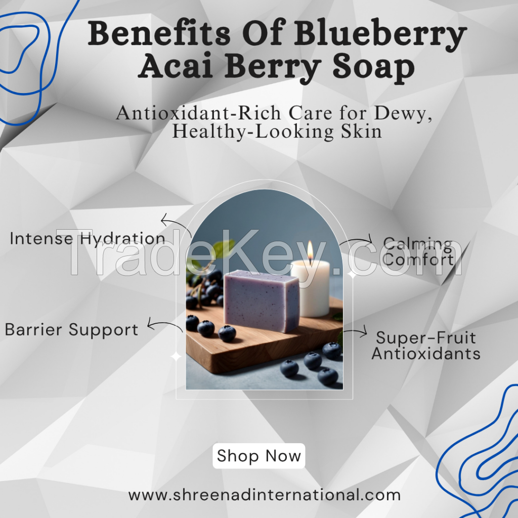 Private Label Blueberry Acai Berry Soap Antioxidant Rich Skin Nourishing for Dull Aging Skin Luxury Spa Skincare