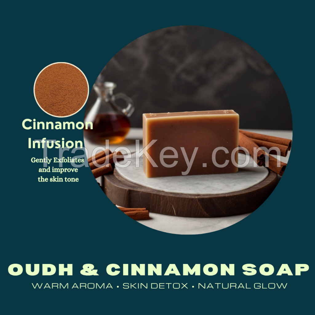 Private Label Oudh Cinnamon Soap Exotic Fragrance Warm Exfoliating Care Luxury Skincare