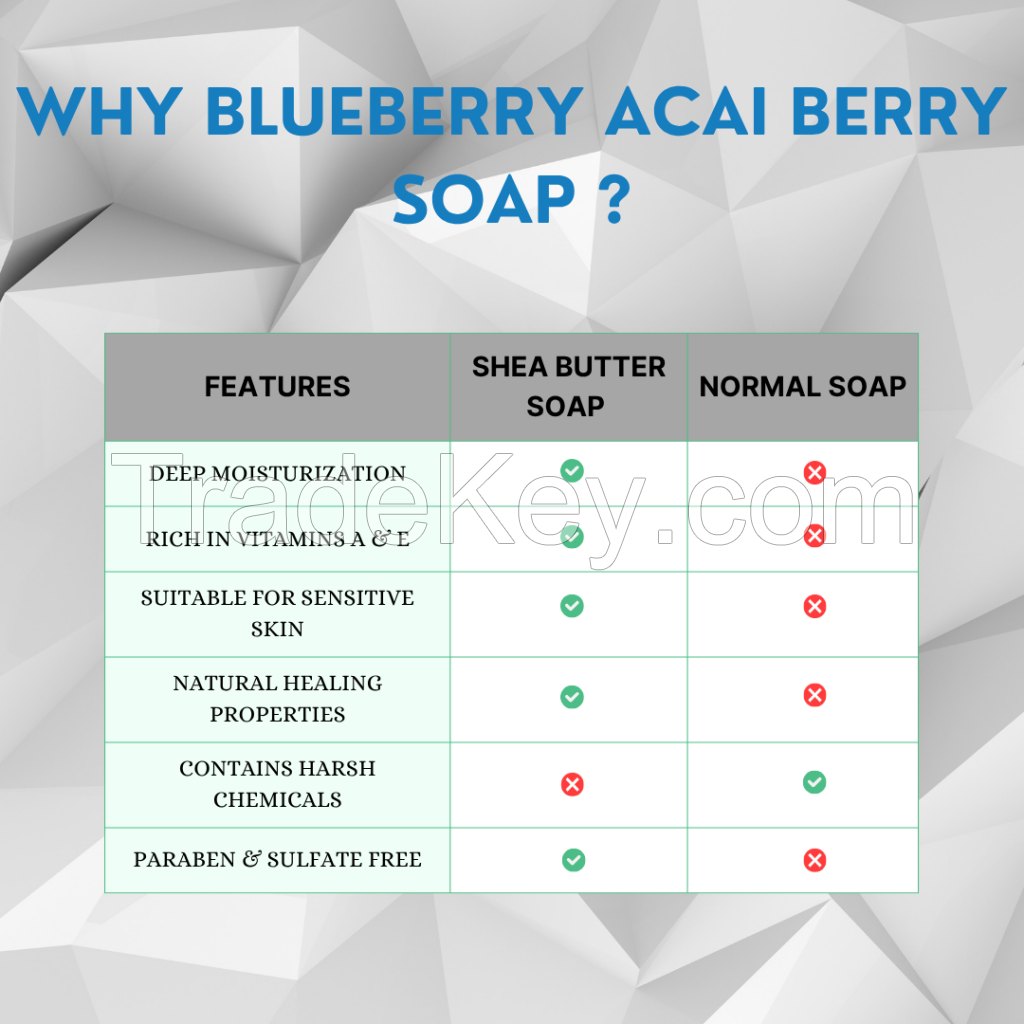 Private Label Blueberry Acai Berry Soap Antioxidant Rich Skin Nourishing for Dull Aging Skin Luxury Spa Skincare