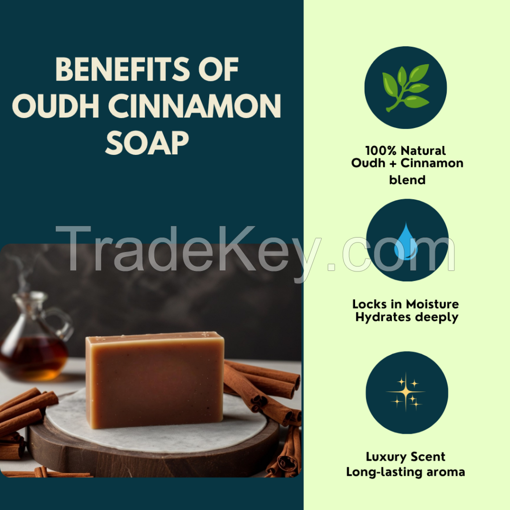 Private Label Oudh Cinnamon Soap Exotic Fragrance Warm Exfoliating Care Luxury Skincare