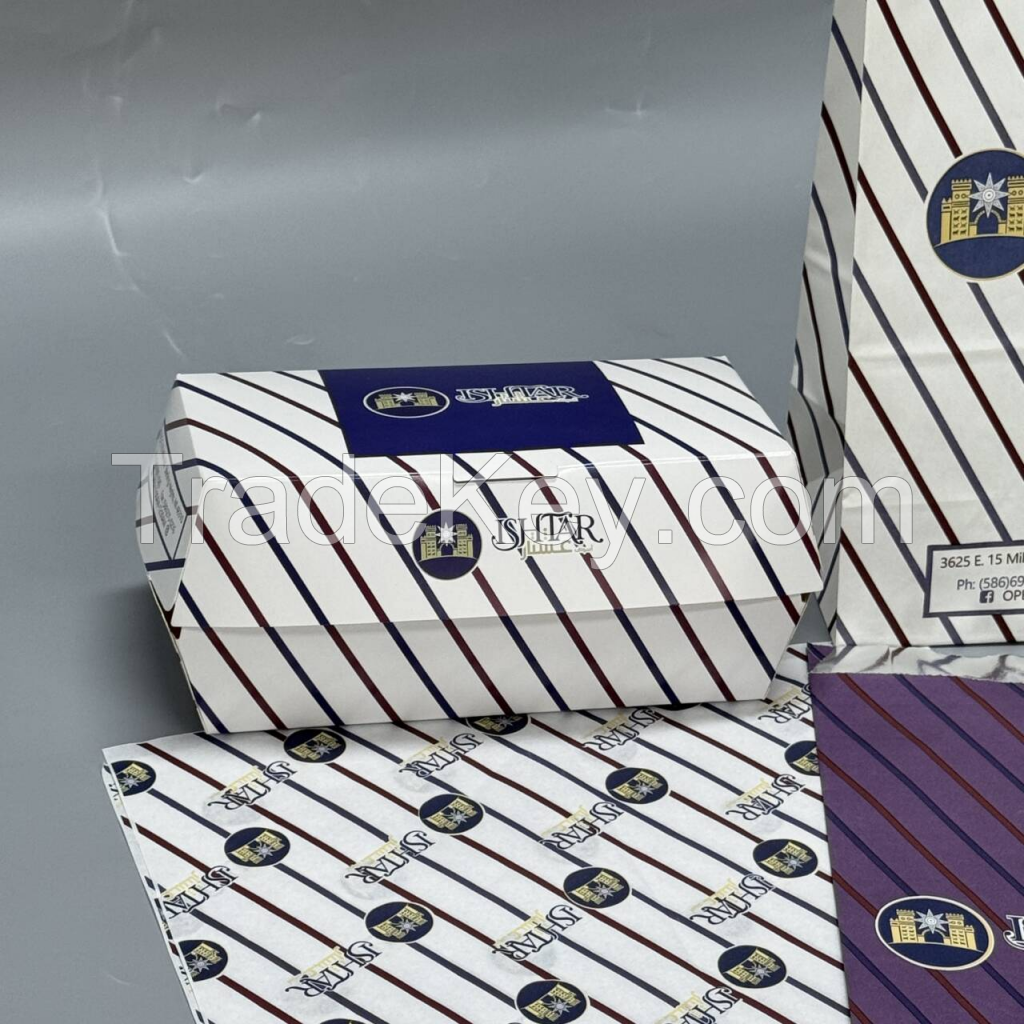 High Custom Logo Disposable Fast Food Packaging 1mm Paper Boxes for Sushi for Apple Pie