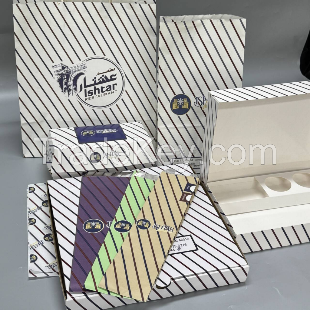High Custom Logo Disposable Fast Food Packaging 1mm Paper Boxes for Sushi for Apple Pie