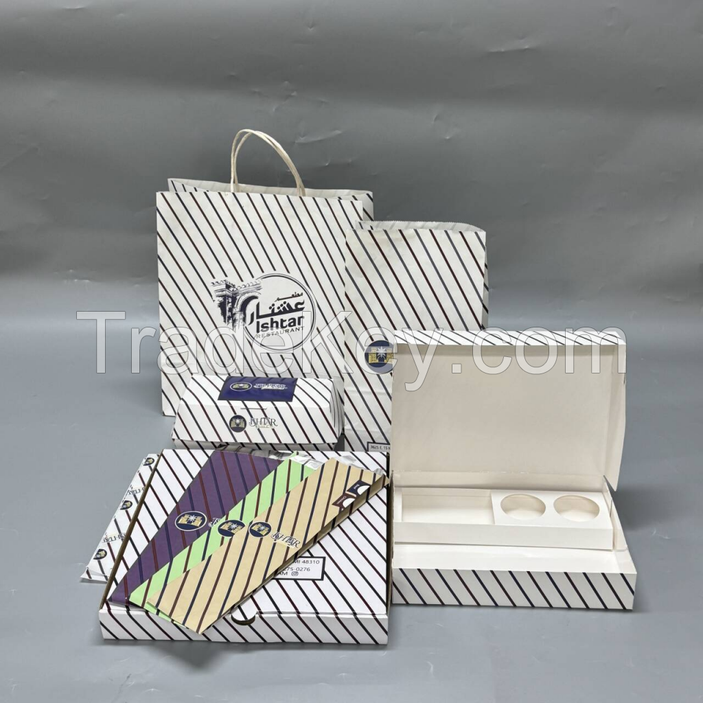 High Custom Logo Disposable Fast Food Packaging 1mm Paper Boxes for Sushi for Apple Pie