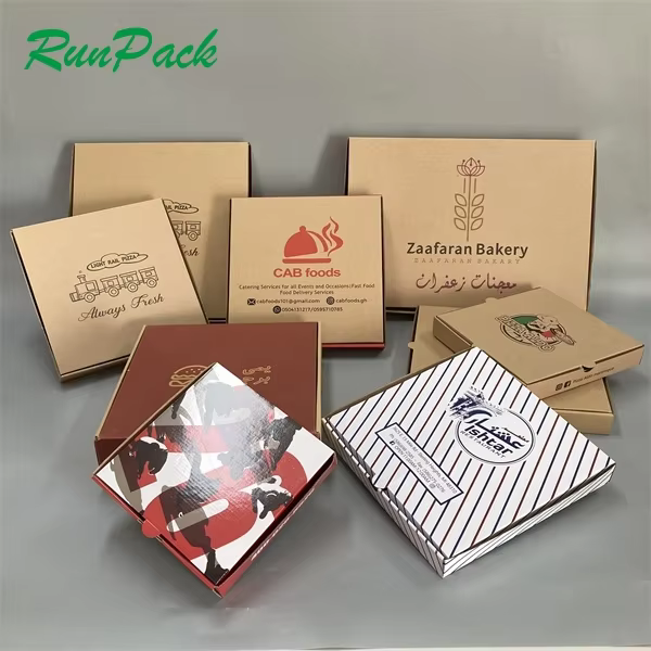 Wholesale Custom Printed Biodegradable  Pizza Delivery Boxes Take Away Cardboard Paper Carton
