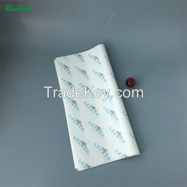 Brand Logo Parchment Baking Grease Proof Paper Custom Printed Greaseproof Food Wrapping Paper for Deli Food Bread Packaging