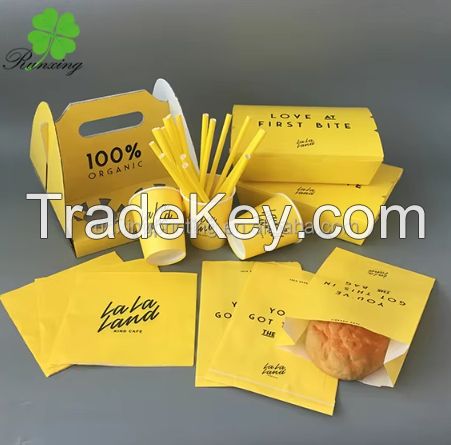 Premium Kraft Paper Food Box for Burgers Shawarma Fried Chicken Fruit Bread Packaging From China for Household Use