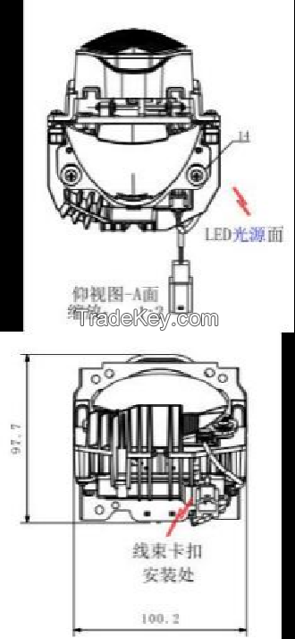 Bi-led Auto projector lens