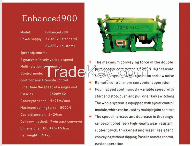 A powerful tool for laying long-distance cables chuangyun enhanced 900 cable conveyor for tunnel bridge frame