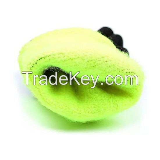 DDsafety 77+countries 15+years low-cost manufacturer gloves. 10 gauge fluorescence green cotton / polyester shell with napping liner.black latex foam coated