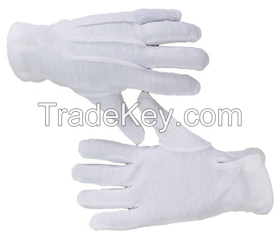 DDsafety 77+countries White Cotton Non-Slip Polka DOT Assembling and electronic parts Mini PVC Dots on Palm Gloves