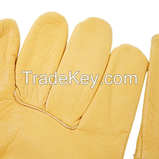 DDsafety export to 77+countries 15+years low-cost manufacturer gloves Yellow Sheepskin Driver Gloves Without Lining Sheepskin Leather Winter Drive Work Gloves