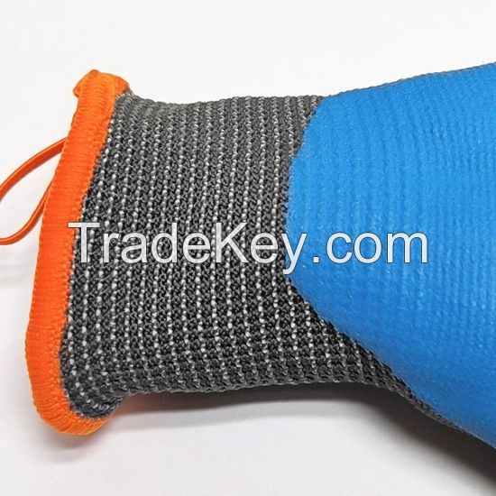 DDsafety 15+years low-cost manufacturer gloves.Kids Gardening Age 3-13girls Boys Blue Nitrile Foam Coated Safety Working Hand Gloves