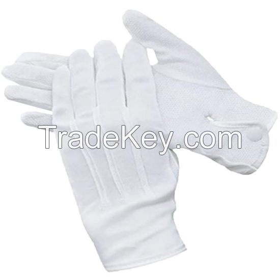 DDsafety 77+countries White Cotton Non-Slip Polka DOT Assembling and electronic parts Mini PVC Dots on Palm Gloves