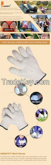 DDsafety 77+countries White cotton/polyester knitted kid 10 gauge 3threads Light Working Children Knit Gloves Toddler Baby Gloves