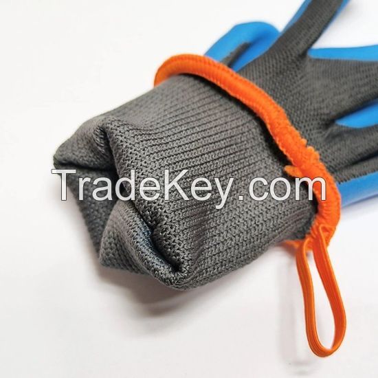 DDsafety 15+years low-cost manufacturer gloves.Kids Gardening Age 3-13girls Boys Blue Nitrile Foam Coated Safety Working Hand Gloves
