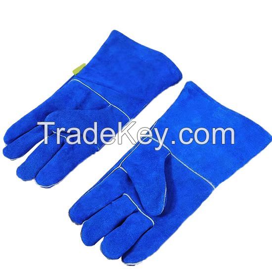 DDsafety 77+countries Blue Cowhide Leather Welding Glove leather welding glove offers premium side Gloves fully welted seams with aramid stitching Gloves