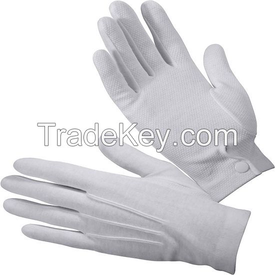 DDsafety 77+countries White Cotton Non-Slip Polka DOT Assembling and electronic parts Mini PVC Dots on Palm Gloves