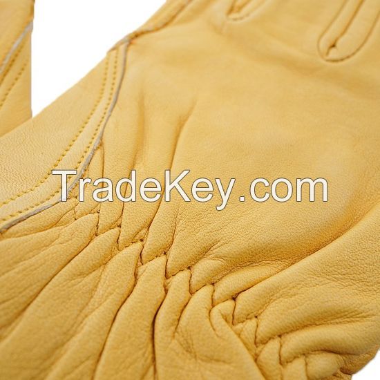 DDsafety export to 77+countries 15+years low-cost manufacturer gloves Yellow Sheepskin Driver Gloves Without Lining Sheepskin Leather Winter Drive Work Gloves