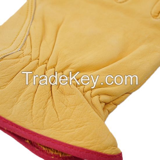 DDsafety export to 77+countries 15+years low-cost manufacturer gloves Yellow Sheepskin Driver Gloves Without Lining Sheepskin Leather Winter Drive Work Gloves
