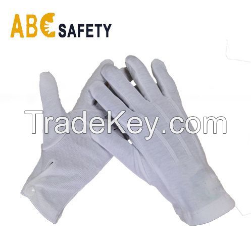 DDsafety 77+countries White Cotton Non-Slip Polka DOT Assembling and electronic parts Mini PVC Dots on Palm Gloves