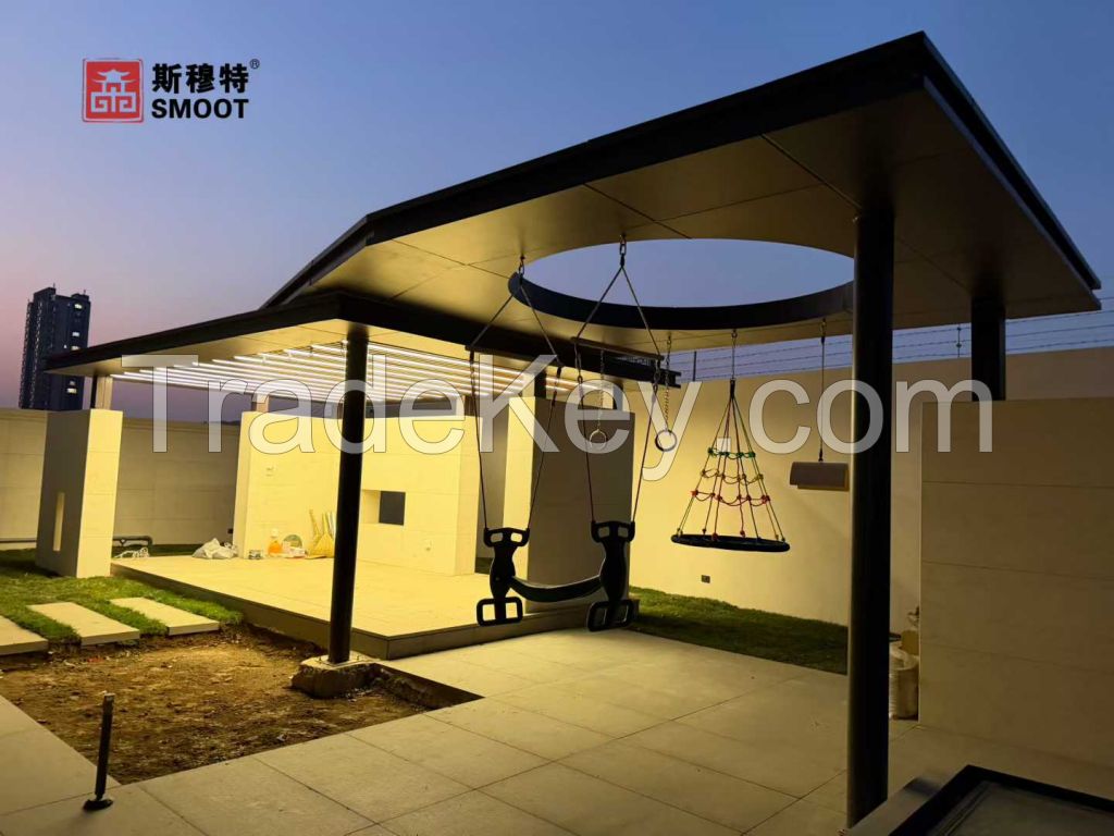 Villa, courtyard, aluminum pavilion