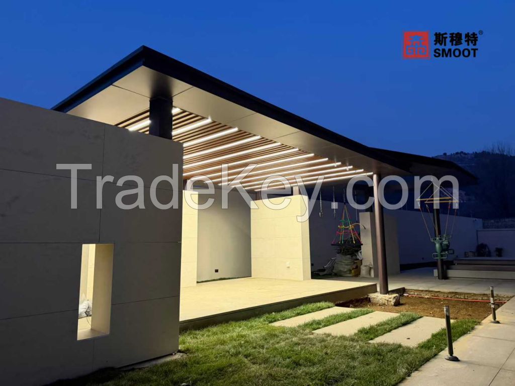 Villa, courtyard, aluminum pavilion