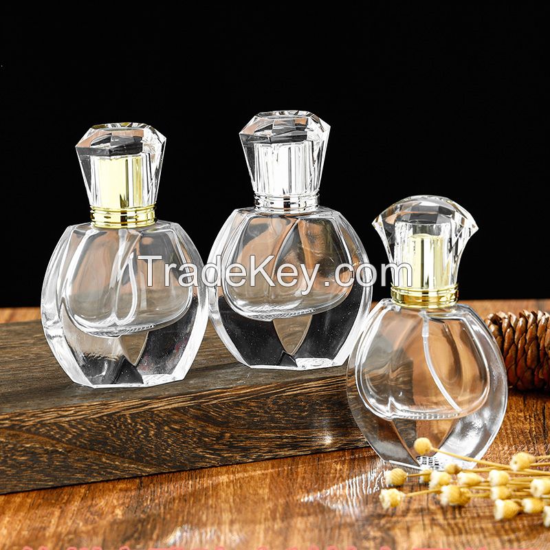 High end high-end crystal glass transparent perfume sub bottled cosmetics packaging spray bottle bayonet bare bottle