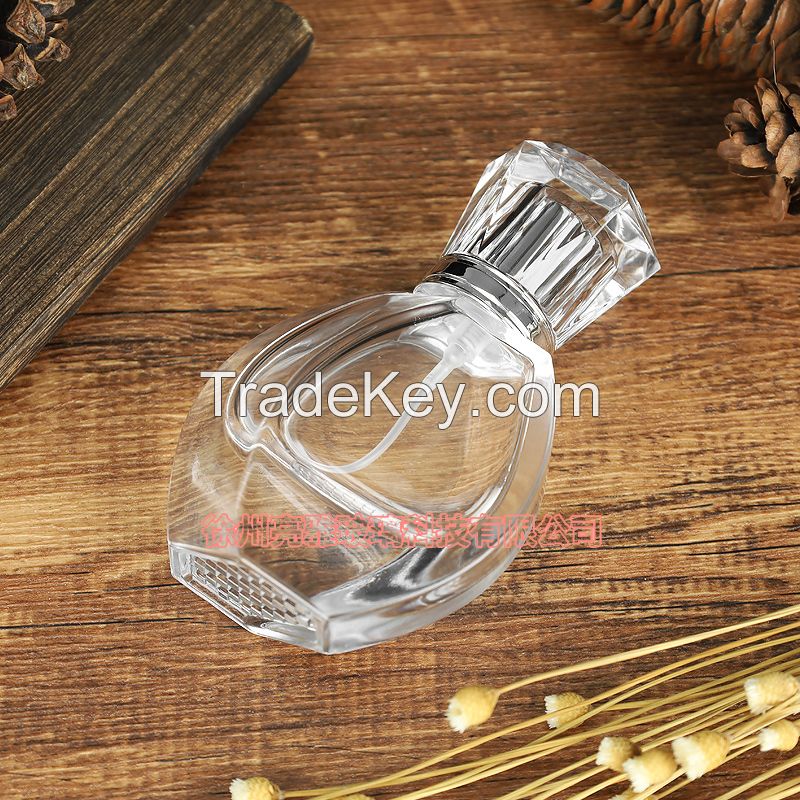 High end high-end crystal glass transparent perfume sub bottled cosmetics packaging spray bottle bayonet bare bottle