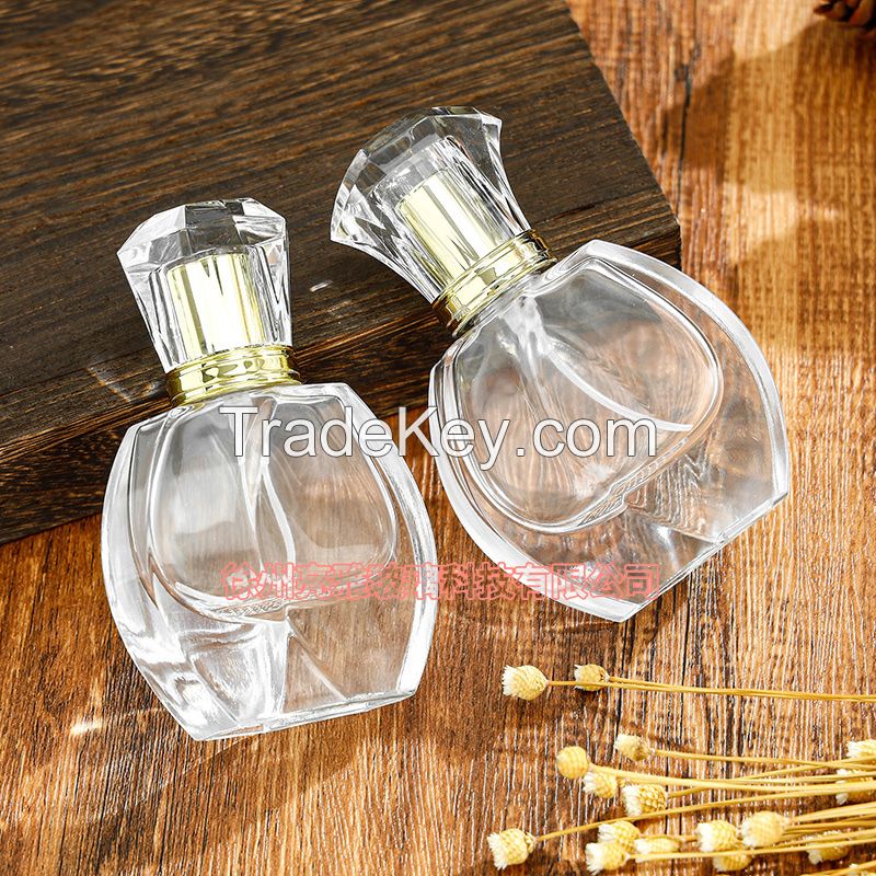 High end high-end crystal glass transparent perfume sub bottled cosmetics packaging spray bottle bayonet bare bottle