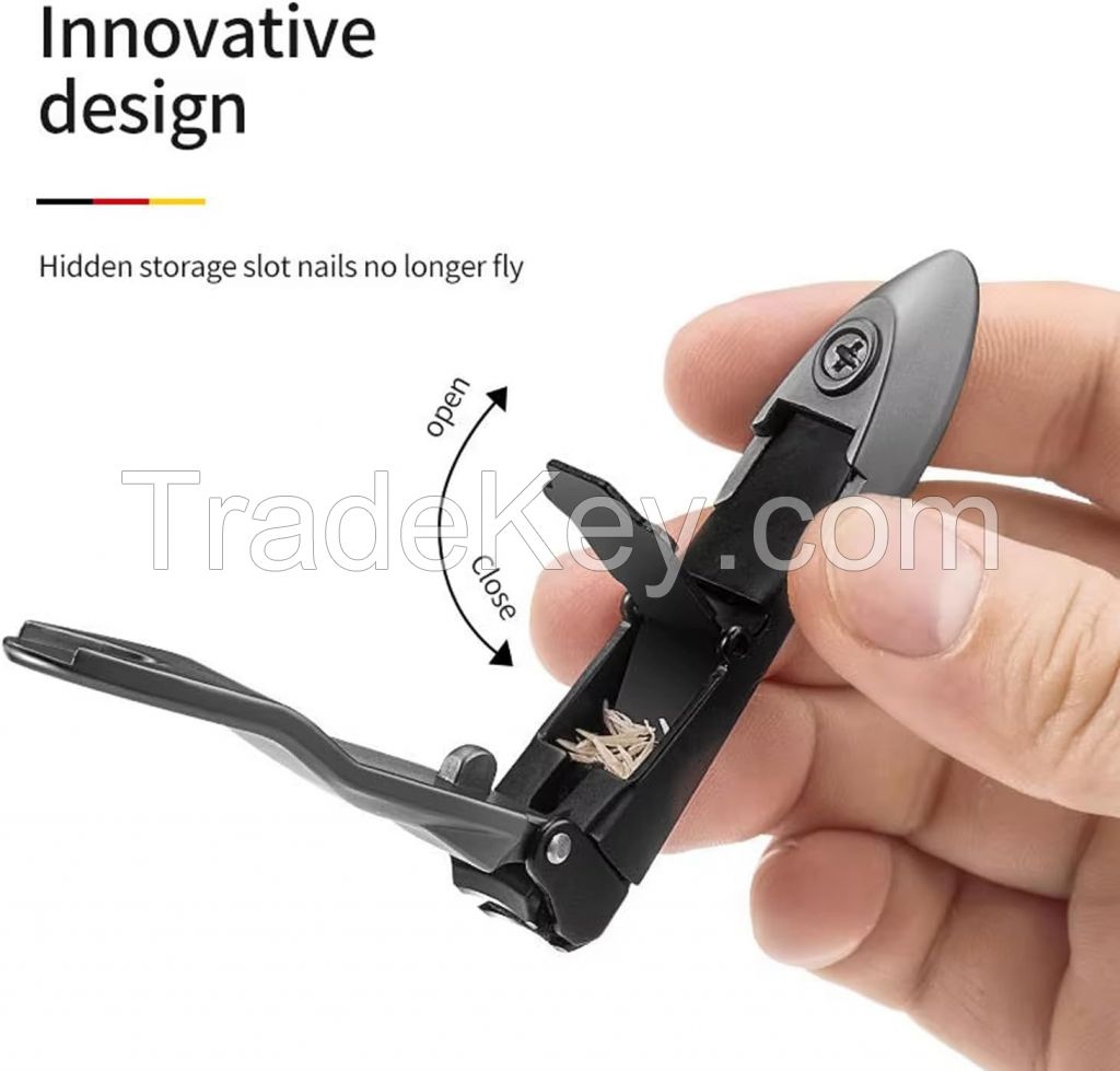 Nail Clippers with Catcher â Stainless Steel nail trimmer | ÙÙØµ Ø§Ø¸Ø§ÙØ±, Anti-Splash Cutter Set with File for Fingernails & Toenails, Ergonomic & Se