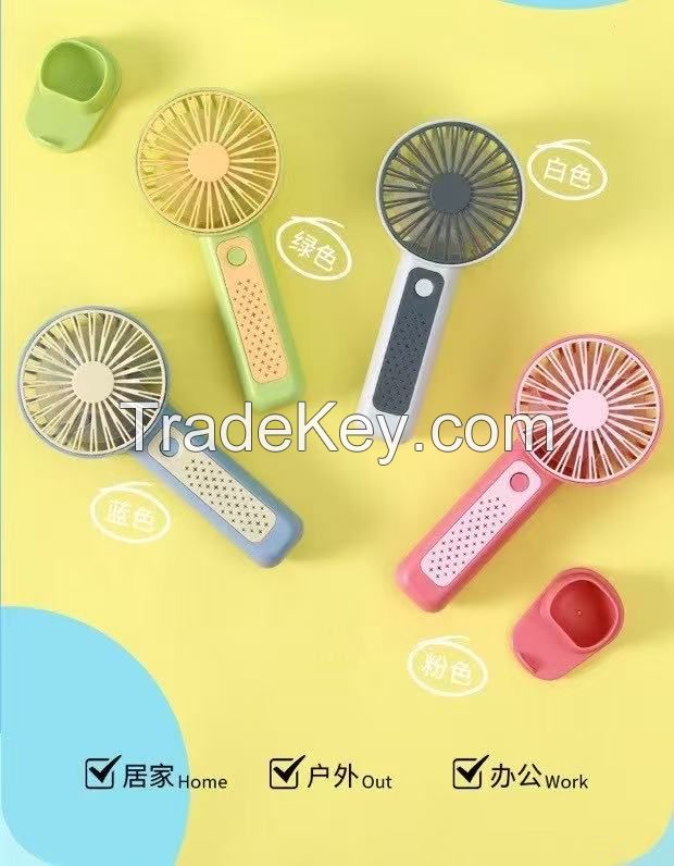 USB Handheld Mini Fan Foldable Portable Neck Hanging Fans 5 Speed USB Rechargeable Fan with Phone Stand and Display Screen