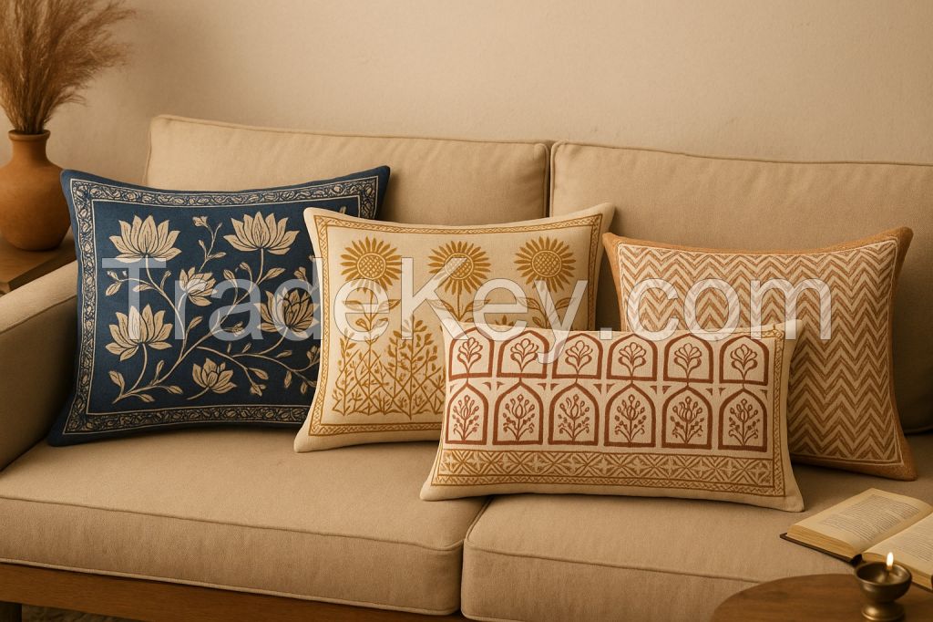 Cushion Covers, Table Runners, Quilts, Sofa Throwers  Cushion Covers  Decorative Pillows  Table Linens  Home Textile Exporter  Quilted Throws