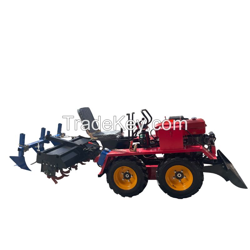 Chinese popular 25HP-50HP 4-wheel Drive/crawler tractor cultivator rotary tiller with sunshade