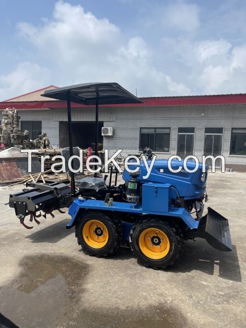 Chinese popular 25HP-50HP 4-wheel Drive/crawler tractor cultivator rotary tiller with sunshade