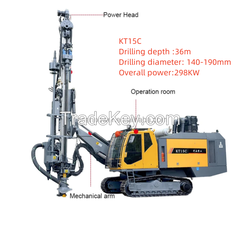 KT15C High Quality Mining Rock Drill Rig Integrated Surface Down the Hole Drill Rig for Open Use