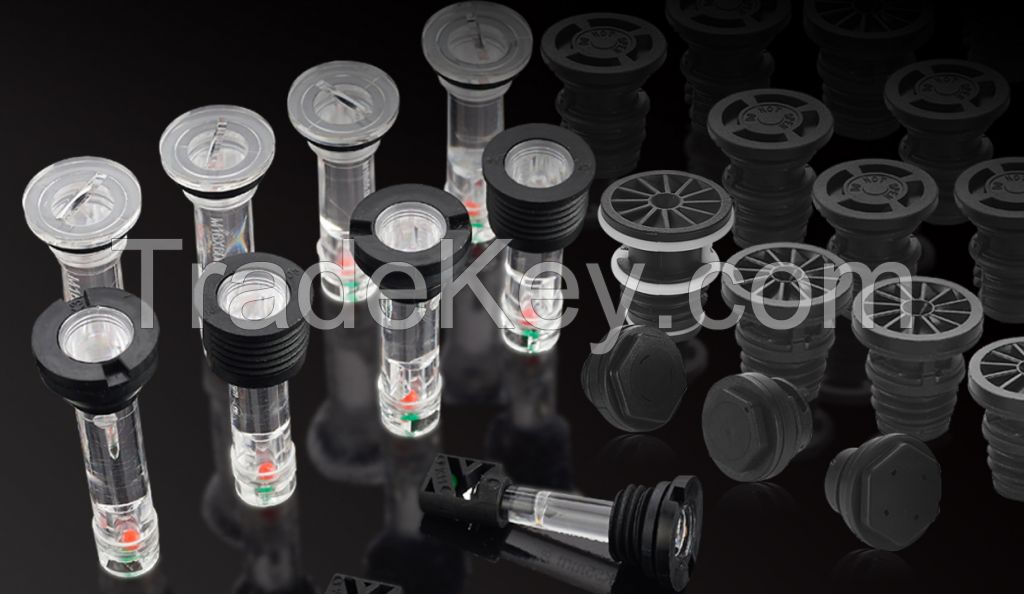 Automotive Battery Condition Indicator with Transparent Head and 2 Balls of Notch and Screw in Type (K2-A)